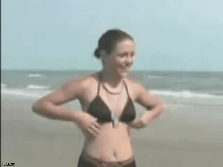 striptease on beach - pierced pussy submissive wife shared