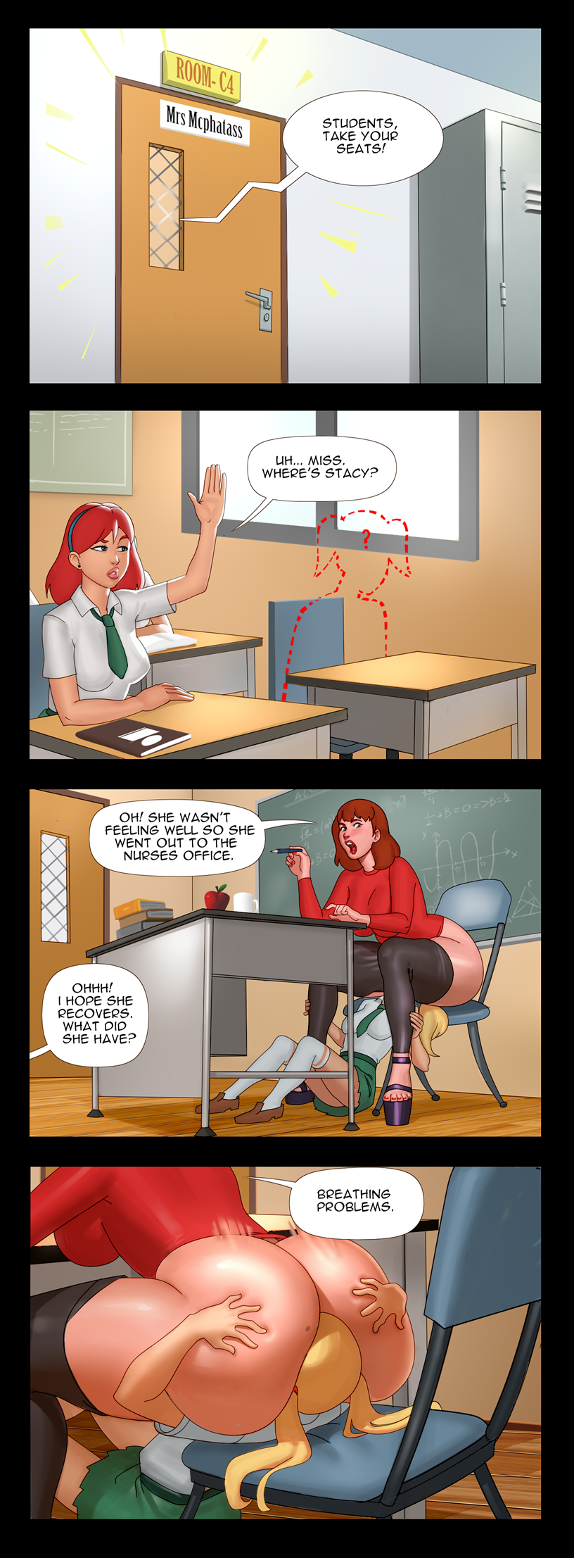 teacher facesitting - ffm in lingerie vince may grandma