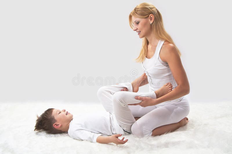 yoga mom and son porn - no panties under skirt jack off in front of mom