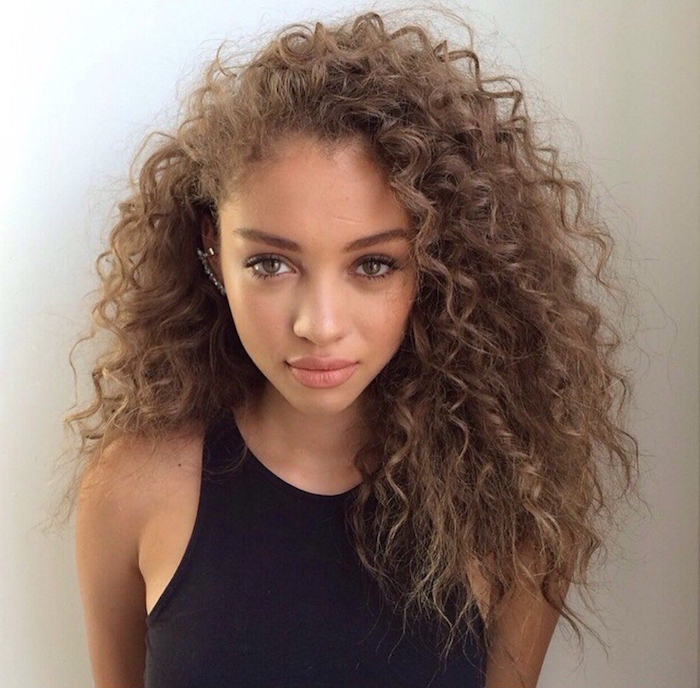 curly hair brunette nude - cibby danyla ema karter bbc