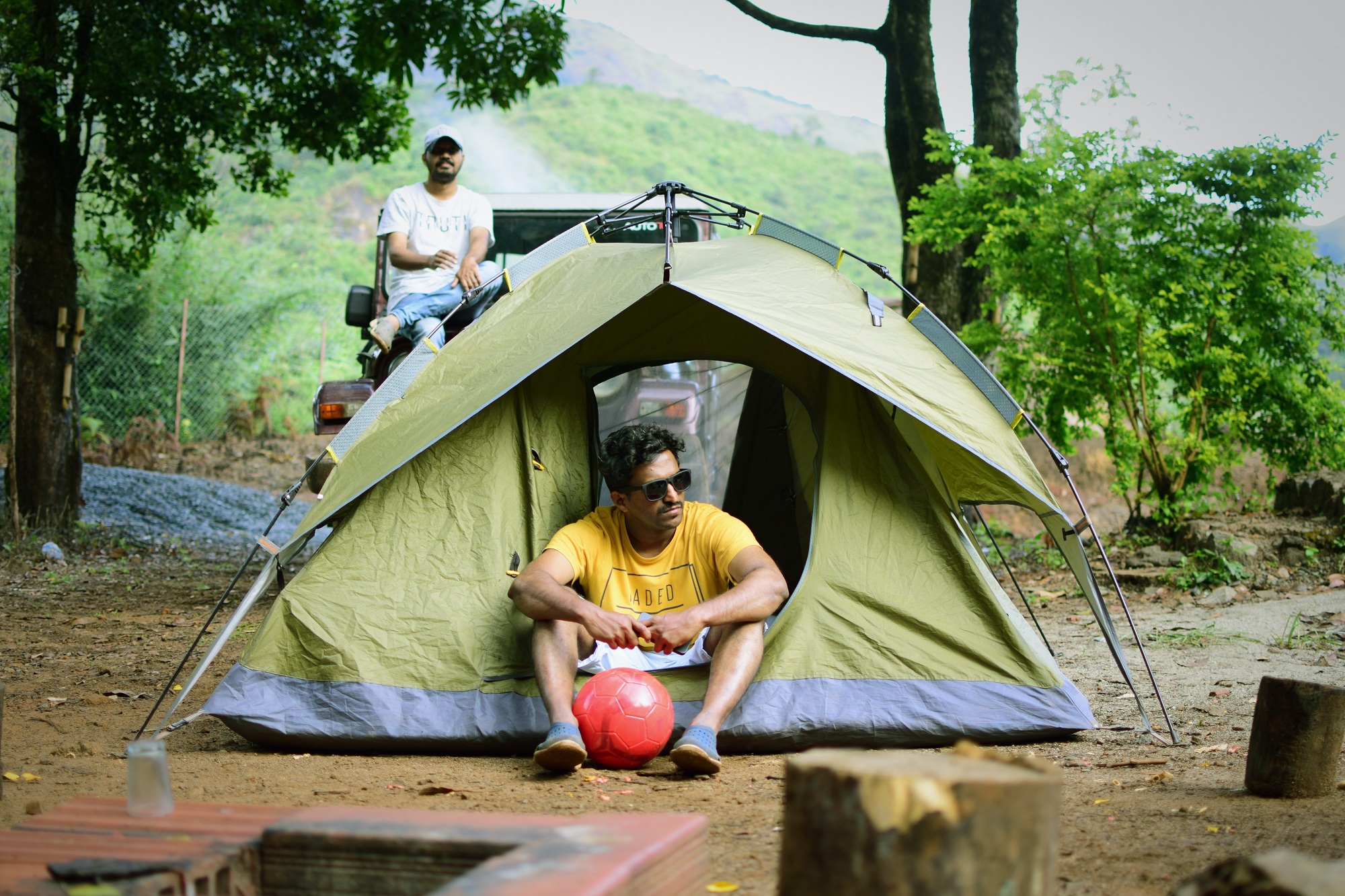 nude guys camping - goddess versona leena labianca